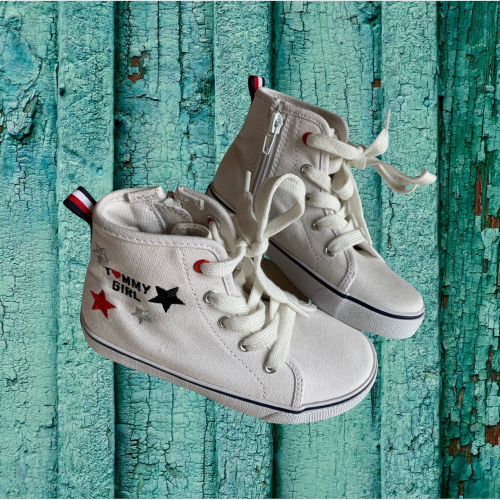 Tommy Girl white high top sneaker